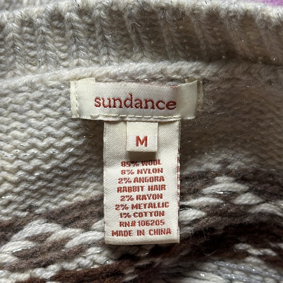 Sundance Fair Isle Nordic Short Sleeve Wool Blend Cardigan Sweater Size Medium - Picture 7 of 8